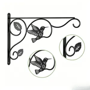 Hummingbird Decorative Wall Hook, Durable Metal Hanging Bracket for Bird Feeders, Outdoor Garden Decor, Plant Hanger, Finish