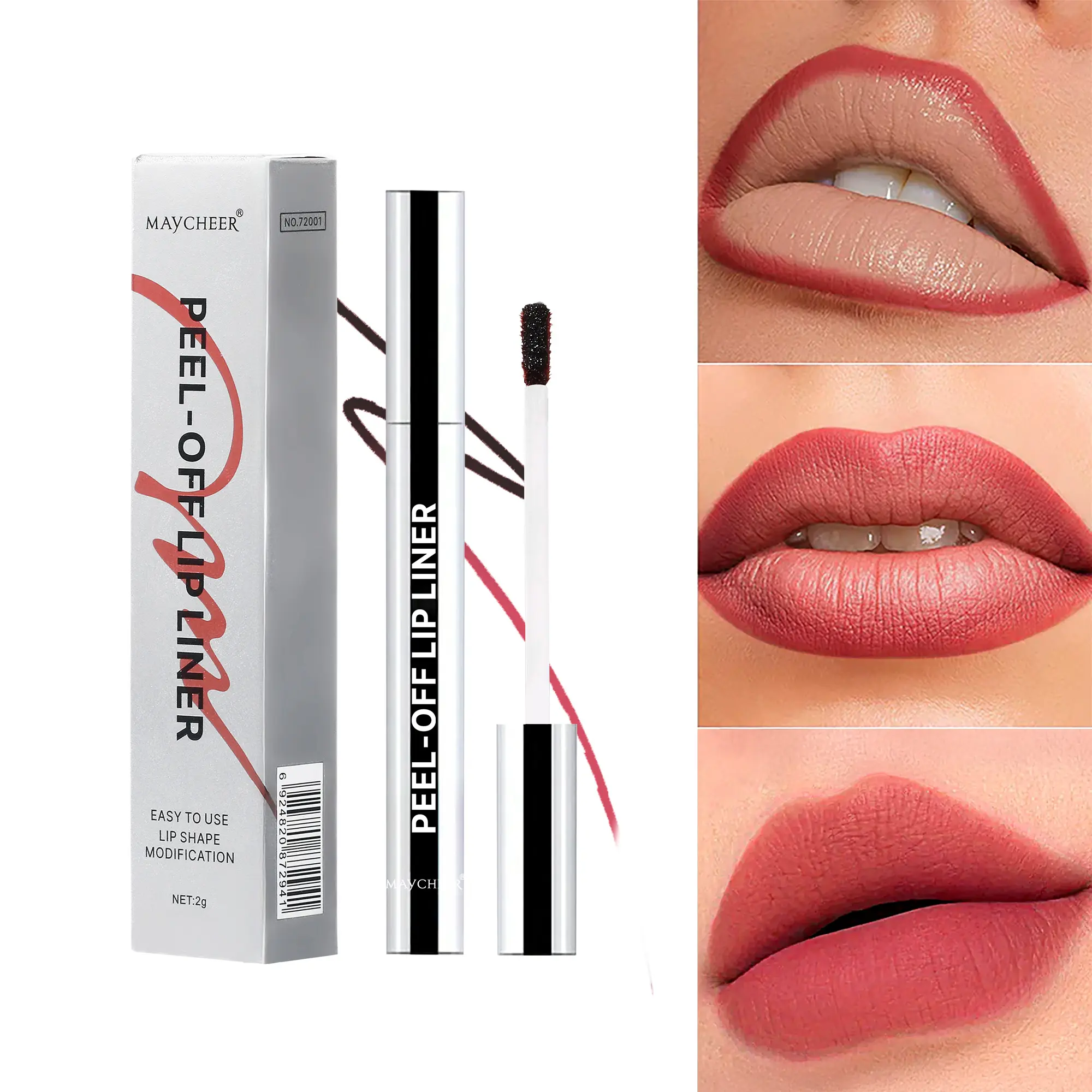 Long-Lasting Natural Lip Liner & Gloss, Waterproof Transferproof High Coverage, Instant Color, Available in Coffee Cacao Nude Shades