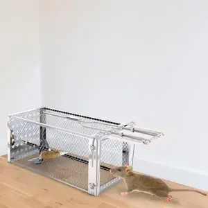 Humane Single-Door Rat Trap Cage - Reusable No-Kill Rodent Control Catcher for Home, Garden Pest Removal Hamster Wooden Large Extra pen bunny hutch metal small animal cage house Dragon Bearded Cup Suction Mat Bed openable roof waterproof mice pet wheel