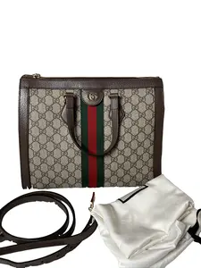 Pre-owned GUCCI Leather Tote Bags GG Supreme Ophidia Medium Tote