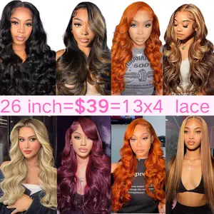 HAIR POP  26 Inches Body Wavy Wigs for Women, Gorgeous Fluffy Wig synthetic heat resistant Matte fiber 13x4 Lace Frontal Wigs for Party, Daily, Back To School FallforBirhdaGifts,Valntine'sDay Body Wave Hairstyle