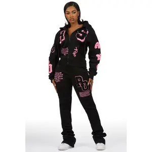 Leslee Black/Pink Super Stacked Trackset