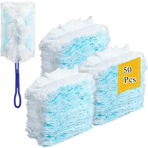 A set of 50 Electrostatic Disposable Duster Refills - Effortless Dusting for Electronics, Furniture & Ceiling Fans (Handle Included) - Perfect for Home Cleaning Gloves