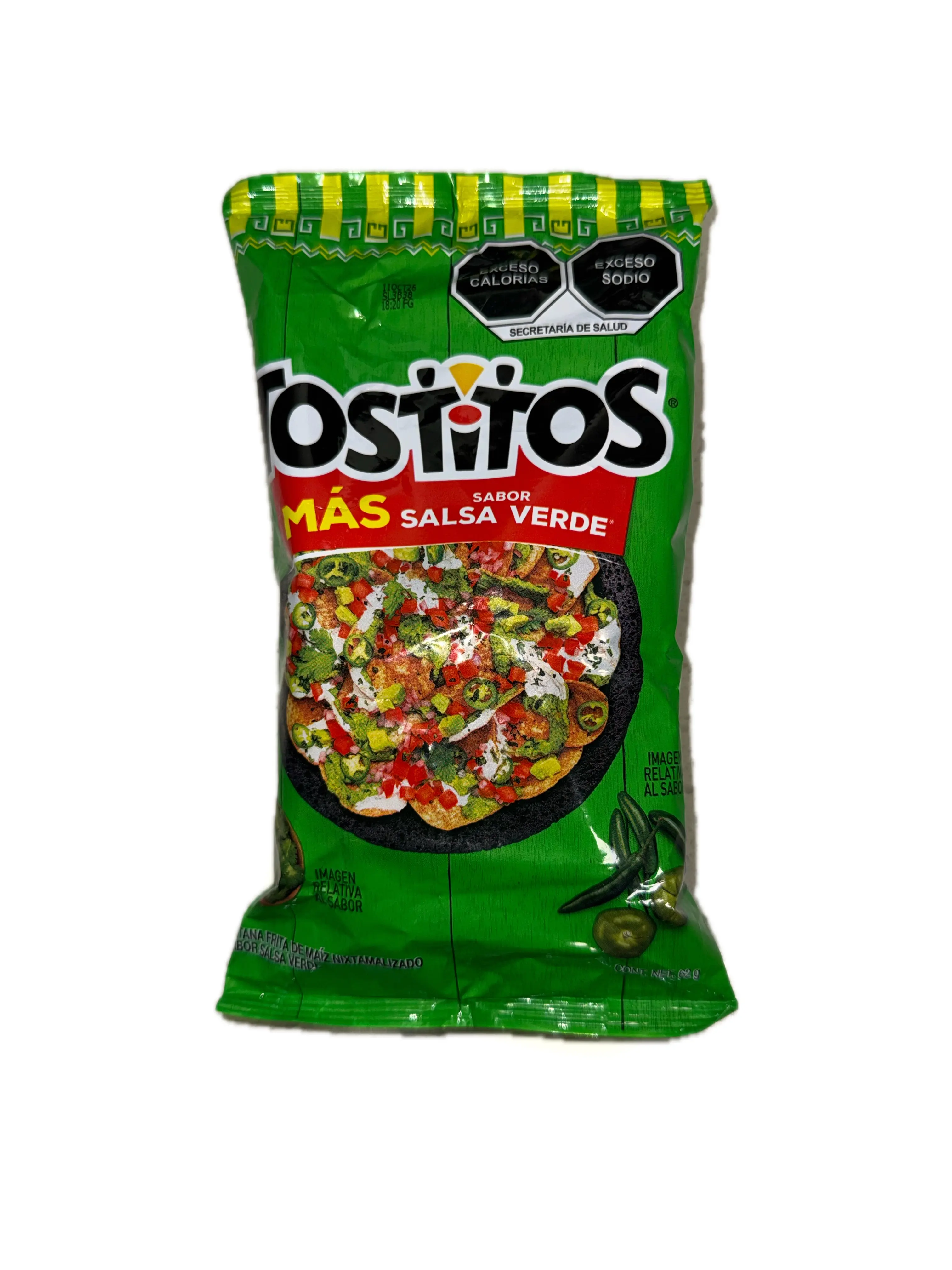 Tostitos Salsa Verde Flavored Corn Tortilla Chips, Mexican Import, 62 g (2.19 oz)