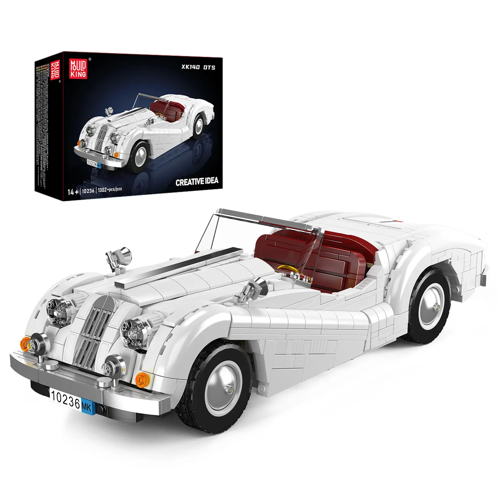 Mould King 10236 Retro Convertible Sports Car Classic Model Building Block Toy Gift 1302 Pieces summerwins