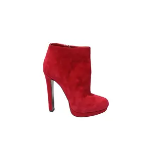 Pre-owned Alexander McQueen Women's Alexander McQueen Ankle Boots in Red Suede by Rebag
