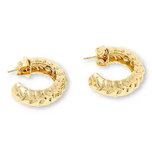 Bellezza Bronze Chunky Geometric Hoop Earrings