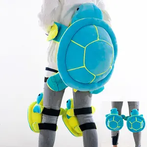1 hip pad 2 knee pads Blue Turtle plush protective gear set for skiing and skating to prevent falls Adult Children Ski Equipment Snowboard Protection Ski Snowboard Hip Protection Cute Cartoon Hip Knee Pad 1pc Outdoor Sports Knee Albow Hip Protection
