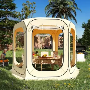 10 x 10 FT Instant Outdoor Clear Bubble Tent, 6-8 Person All Weather Sport Tent Instant Rainproof Camping Rain Shelter for Sports Events, Patio, Fishing, 117"x117"