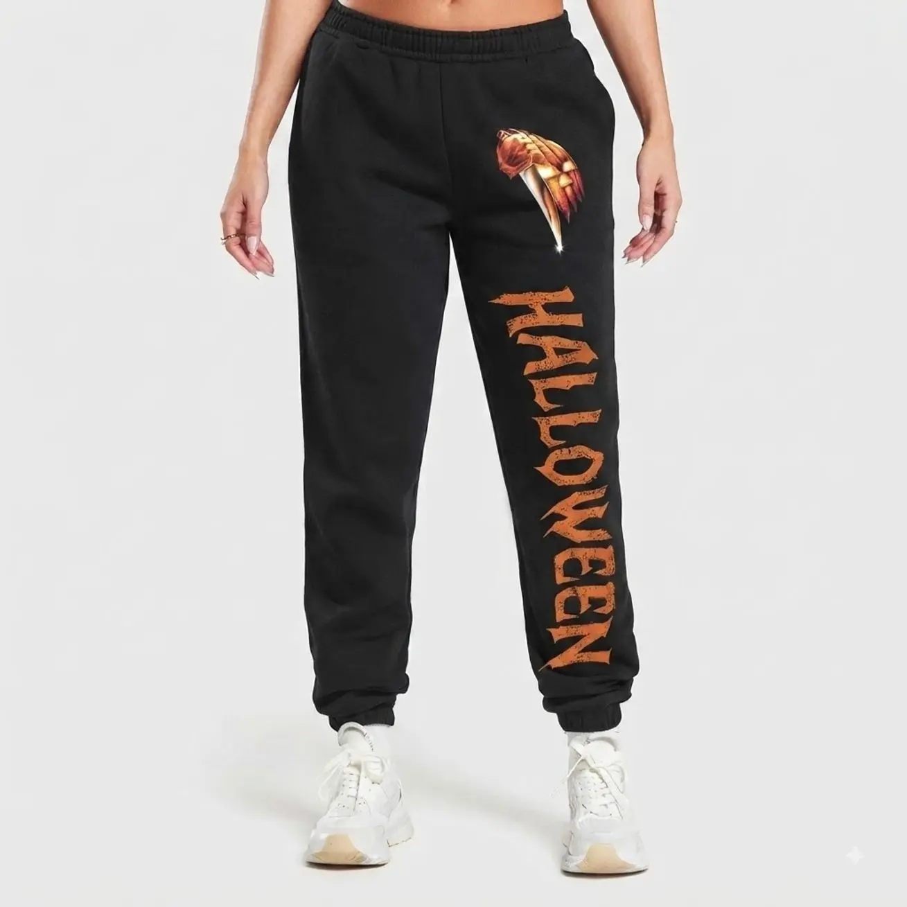 Y2K Halloween Baggy Jogger Sweatpants, Black Halloween Pants, Spooky Graphic Lounge Pants, Pumpkin Print Joggers, Cozy Fall Streetwear Gift