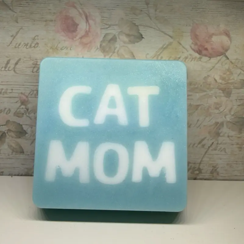 Lather your Vibe -CAT MOM - Cotton Candy Scented handmade soap