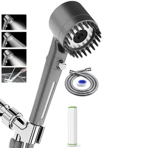 Shower Head with Filter Handheld  – High-Pressure,Multiple Modes,Power Wash, Shower Head with ON/OFF Switch for Pets Bath with 1.5m Hose