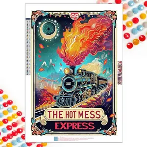 Train Pattern DIY Diamond Arts Colorful Painting Kit without Frame, 5D Diamond Arts Colorful Painting Kit, DIY Wall Art Decor for Home, Diamond Painting Kits