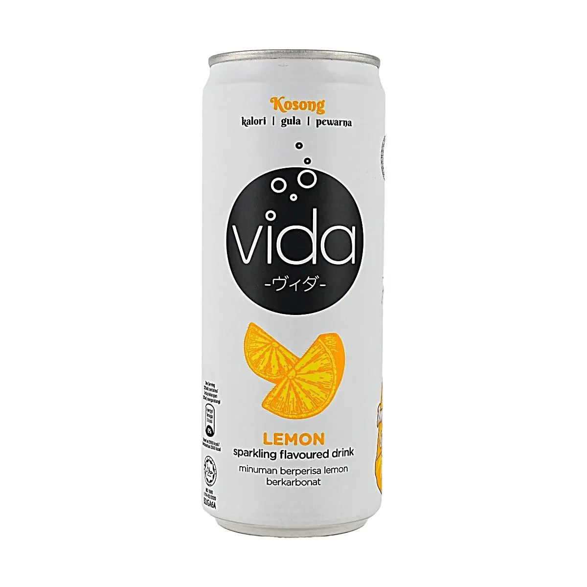 VIDA Malaysia Lemon Sparkling Drink 325ml - Zero Sugar, Zero Calorie, Zero Fat - Refreshing Citrus Beverage
