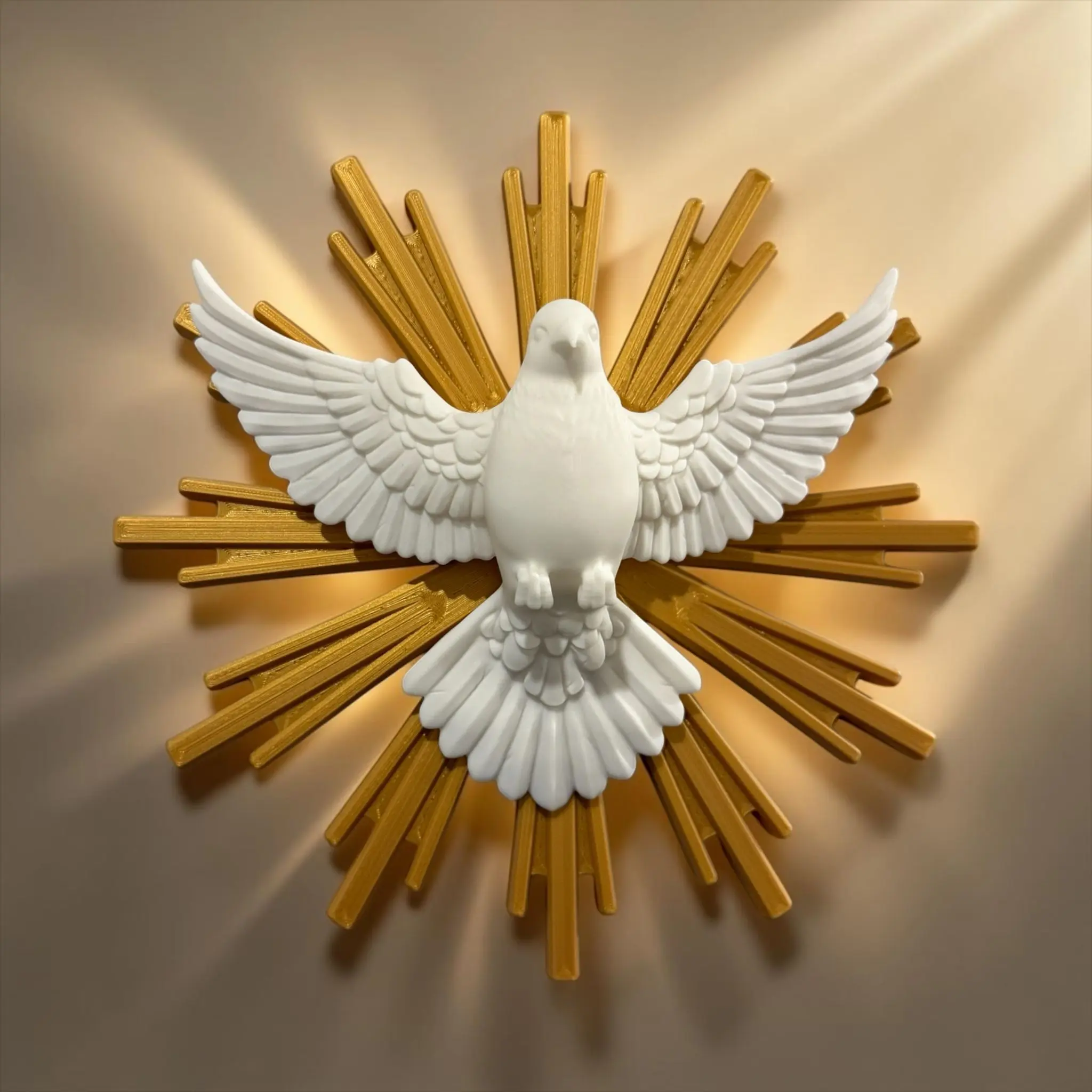 Holy Spirit Dove Wall Decor | 9" Gold Sunburst | Catholic Home Decor | Confirmation Baptism Gift spiritual Religious Blessing religious symbol