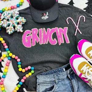 PINK Grinchy Chenille Patch