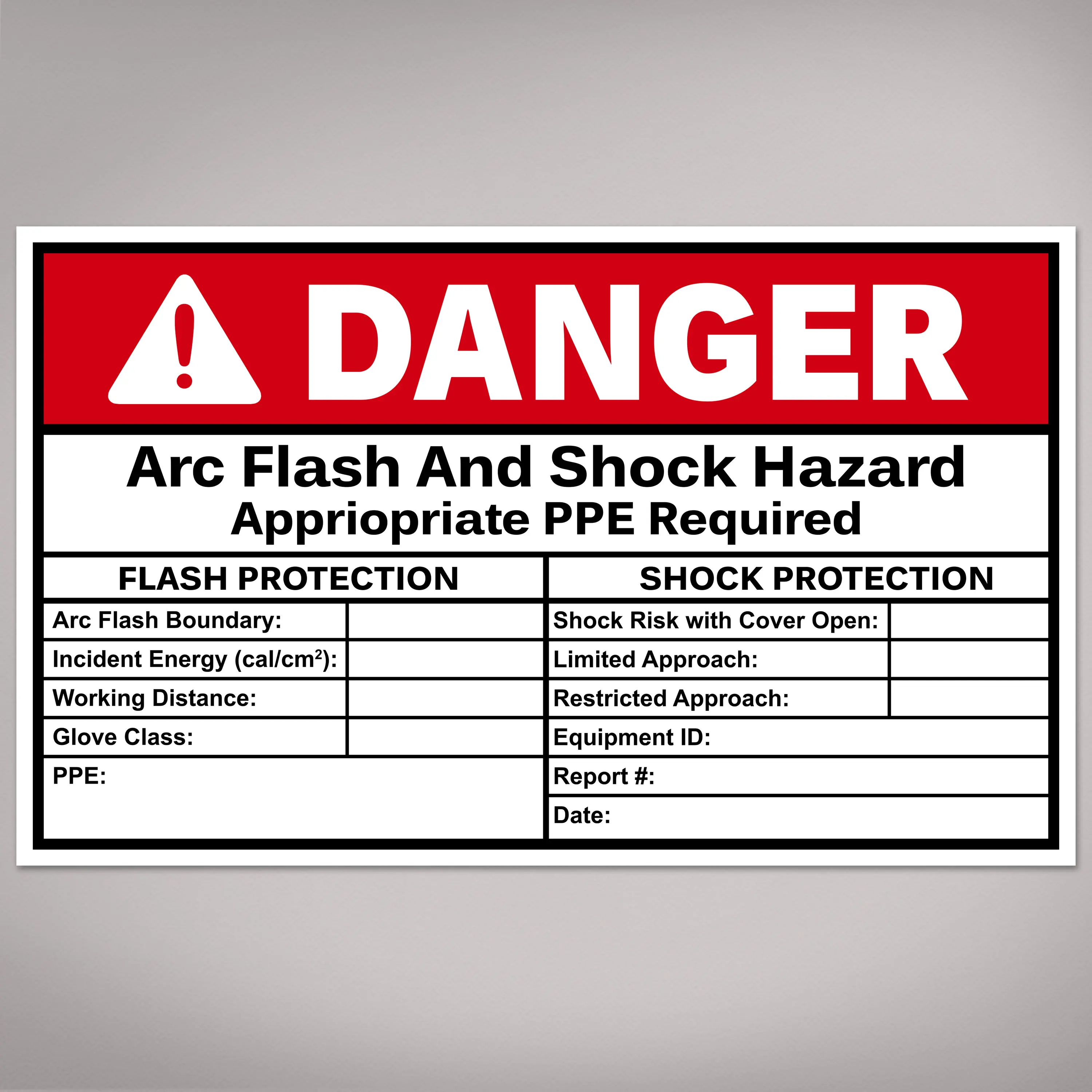 Avery Arc Flash/Shock Danger Labels, Polyester, Waterproof, UV Resistant (Prevents UV Fading), Abrasion-Defending, Harsh Temperature Resistant, Preprinted, Handwrite-Only, 4.75in x 7.75in, 8 Workplace Safety Warning Decals, Defends Against Abrasion