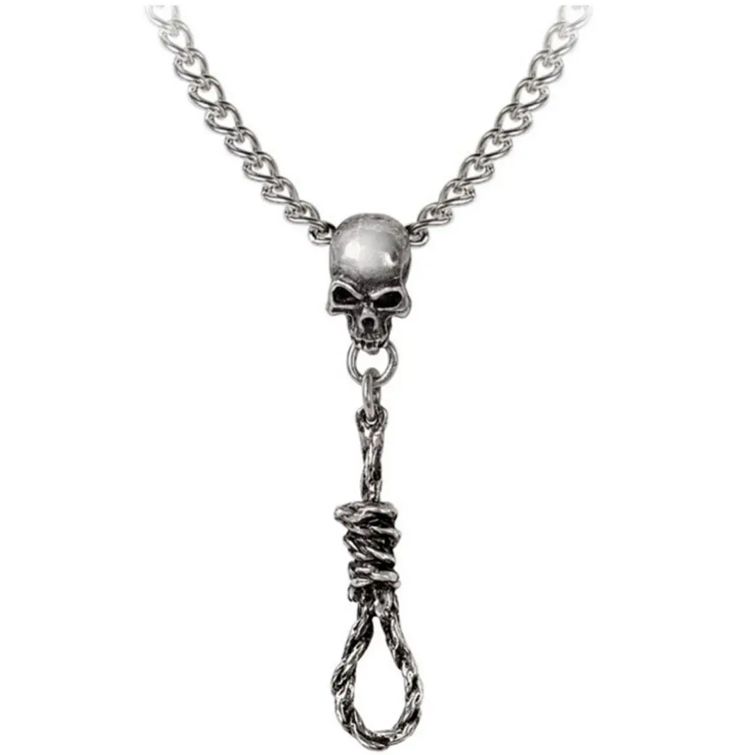Alchemy Gothic Noose Around Your Neck Pendant in Antiqued Pewter