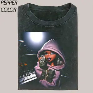 Doll Girl Meme T-shirt, Black Bratz Doll Art Tee, Ladies Dolls Short Sleeve Graphic Tee, Unisex Classic Outfit, Stylish Tee, gift for her, him