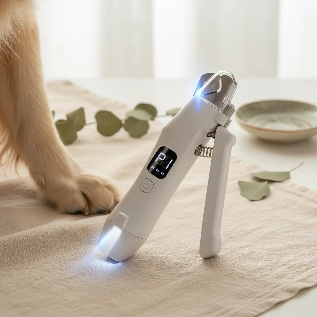 2 IN 1 Electric Pet Nail Trimmer with LED Lights Pet Nail Grinder Dog Nail Trimmer and Grinder for Small Medium Large Dogs/Cats