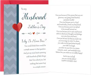 Fathers Day Card for Husband, Funny Fathers Day Card Gifts from Wife, Romantic Father's Day Cards Gifts to My BaBy's Father