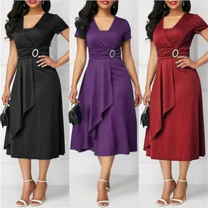 Best Selling Fashion Women's Chic Large Size Asymmetric Hem Evening Dress Mini Dress Women's Sequin