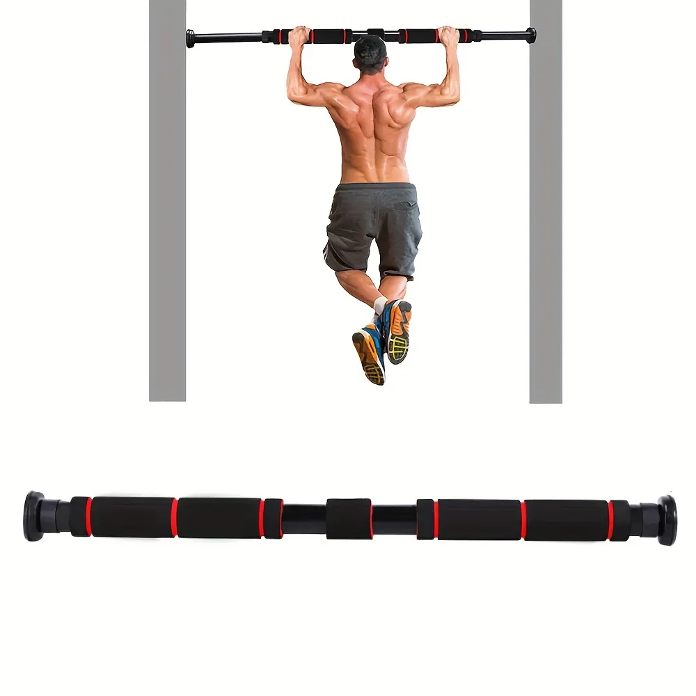 Adjustable Doorway Pull Up Bar - Heavy-Duty Carbon Steel Adjustable Workout Equipment for Home Gym Bodyweight Training, No-Drill (62-100 cm)