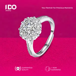 [Live Sale] R07 Platinum Coating Moissanite Aster Ring I DO Jewelry Women Accessories Elegant Beautiful Luxury Adjustable Beautiful and Luxurious No Fade No Rust with 1 Year Guarantee Passed Diamond Selector