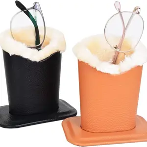 Protective Eyeglass Case Set, Soft Fleece Lined Glasses Holder for Desk or Bedside Table, Durable Storage Solution