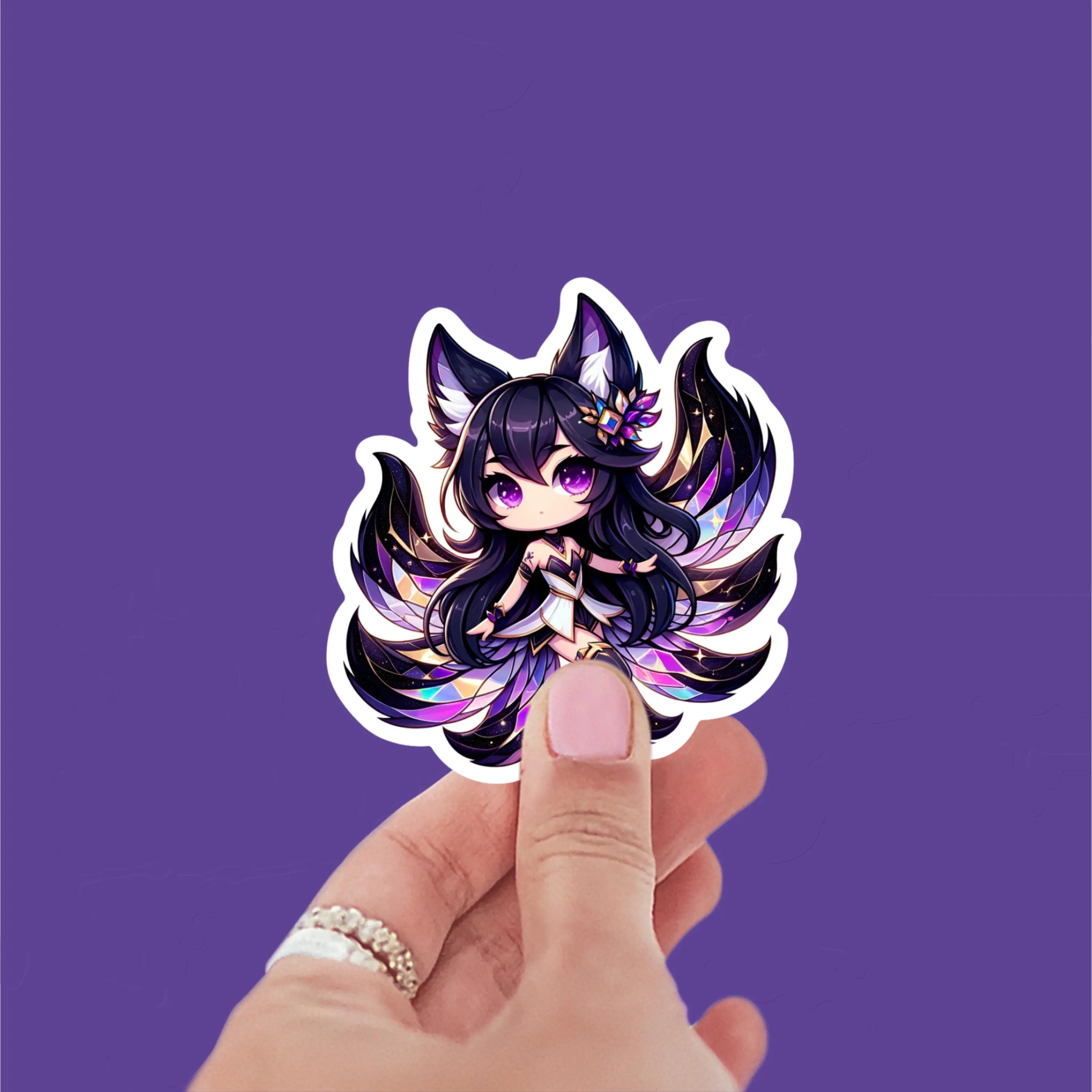 9-Tailed Fox Spirit Sticker, MOBA-Inspired Fantasy Decal for Computers & Office Stationery Supplies
