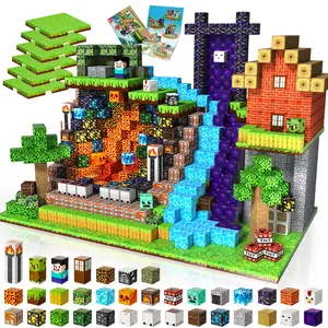 200PCS Magnetic Building Blocks with 6 Base Plate, Magnetic Blocks Cubes for Kids Ages 4-8, Stacking Magnet Blocks STEM Building Toys for Boys Girls Ages 3 4 5 6 7 8-12 Christmas Birthday Gifts