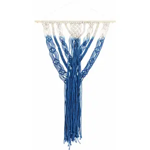 Dancalan Cream & Blue Macrame Wall Art