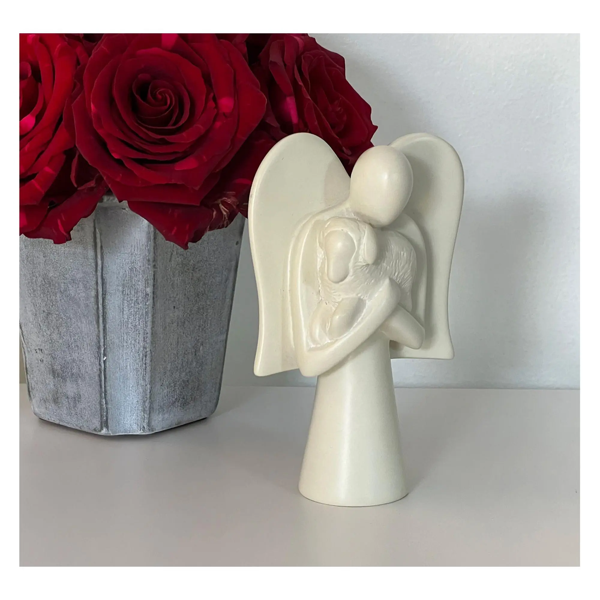Global Crafts Soapstone Guardian Angel HoldingStatue Global Crafts Soapstone Guardian Angel HoldingStatue