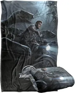Jurassic World Raptor Poster Silky Touch Super Soft Throw Blanket 36" x 58"