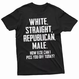 White Straight Republican Male T-Shirt, Hoodie, Sweatshirt – Bold Patriotic USA Shirt for Conservative Men