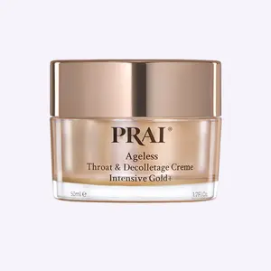 PRAI Beauty 24K Gold Neck Firming Cream – Anti-Aging Throat & Décolletage Moisturizer for Crepey Skin, Hydrating Neck Cream with Hyaluronic Acid, Shea Butter, Sepilift, Squalane & Grapefruit Extract for Radiant Glow