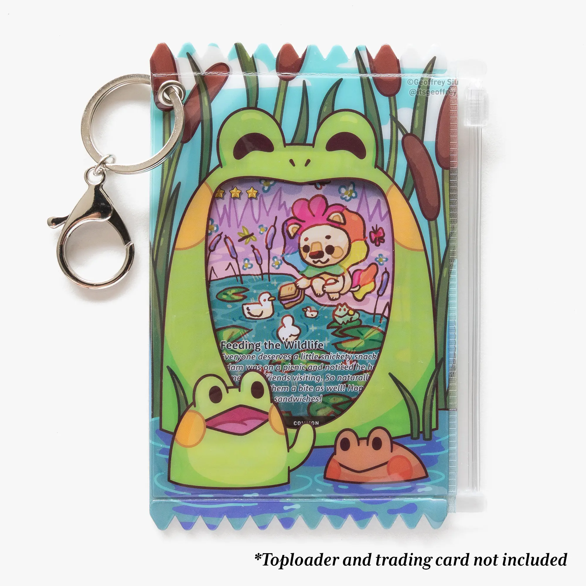 Frog Photo Card Holder Keychain PVC Bag Keychain for TCG Photo