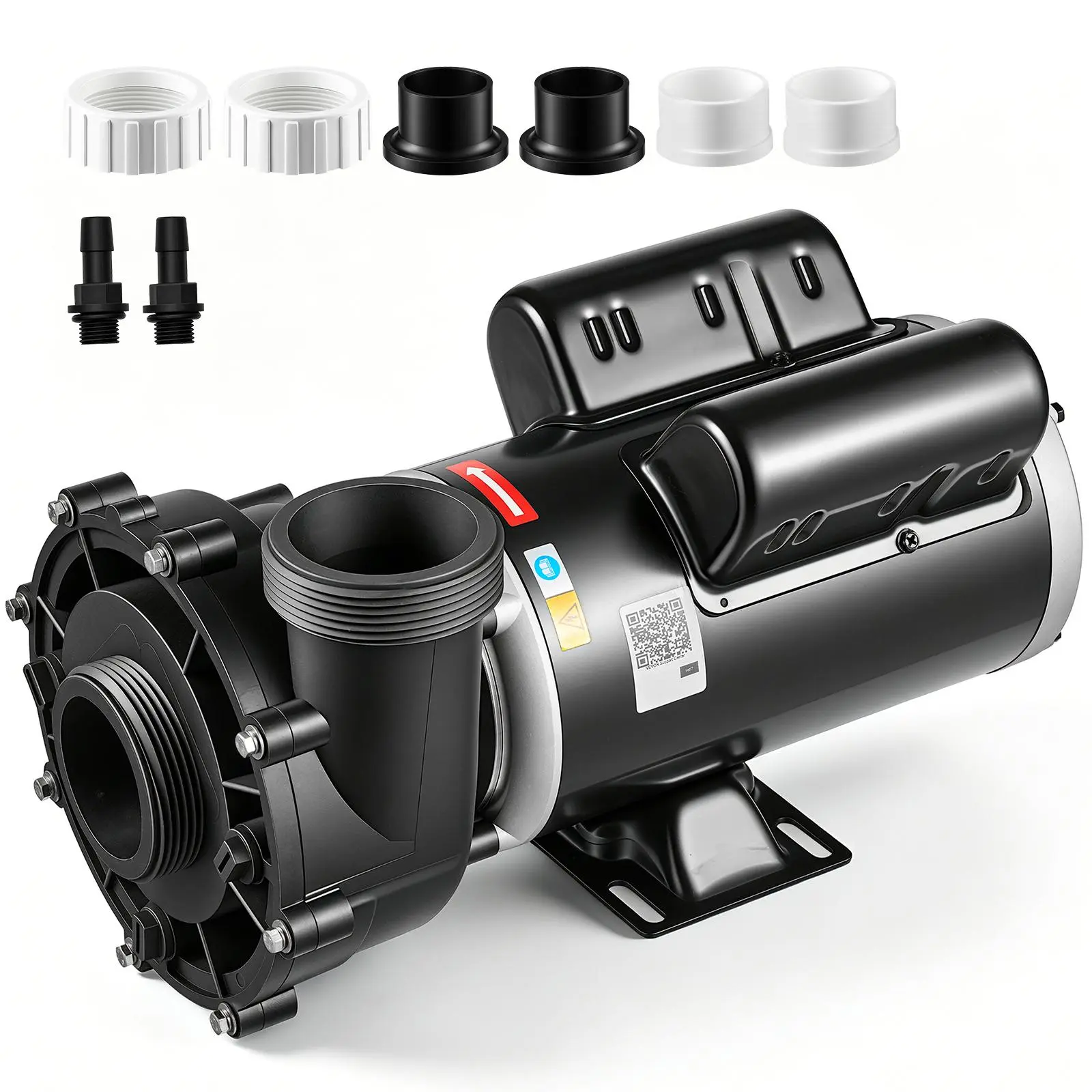 【SummerFinds】VEVOR SPA Pump 2.5HP Hot Tub Pump 2 Speed 48 Frame with 1.5" & 2" Port, 230V, 175 GPM High Speed & 66 GPM Low Speed, 90° Rotational Interface, SPA Bath Water Circulation, Compatible with OEM Models