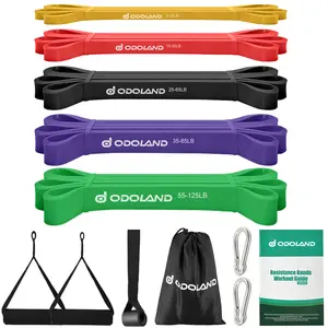 Odoland 5 Packs Resistance Bands Set ,Pull Up Assist Bands Working out bands Stretch Mobility,Powerlifting for Arm,Legs,Working out,Muscle Training
