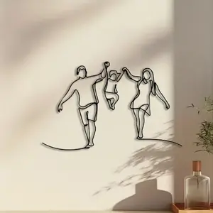 1pc Modern Minimalist Family of Three Artistic Metal Wall Art, Modern Minimalist Family of Three Statue Mural, Perfect for Living Room, Indoor/Outdoor, Home Decor, Mother's Day Decor, Ideal Gift for Mothers christmas decorations
