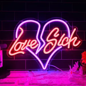 Custom Heart-Shaped Neon Lights, Led Neon Sign, Dimmable Wall Lamp, Wall-Mounted Home Bedroom Decor Art, Wedding Party Decoration, Valentine's Day Gift