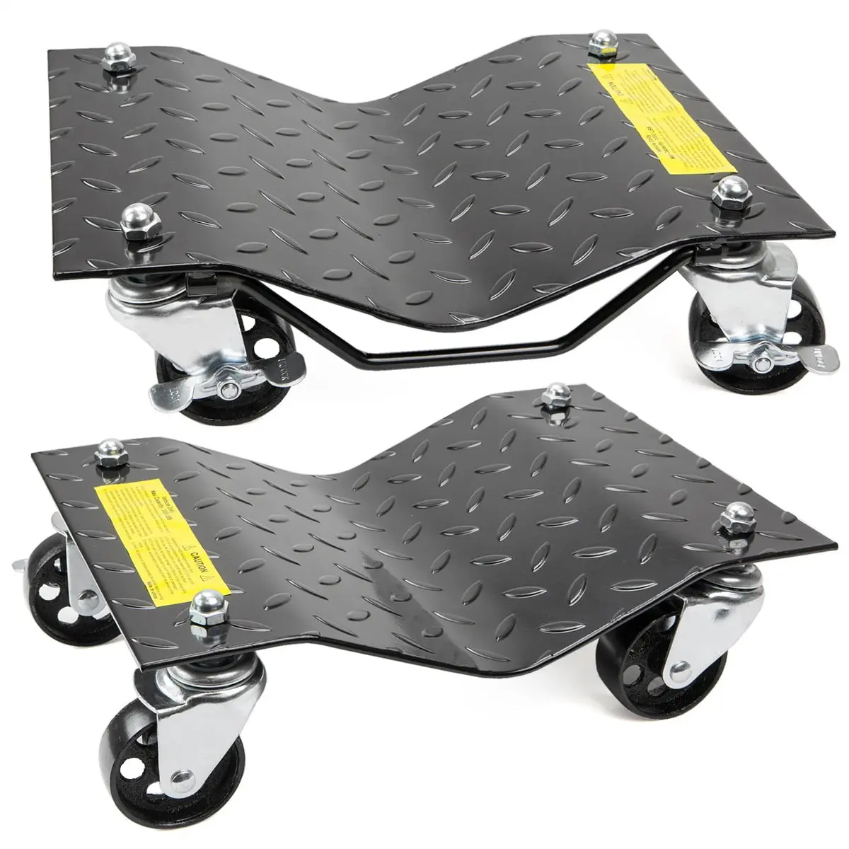 XtremepowerUS Heavy Duty Steel 2-Piece Auto Car Dolly Toolkit - 16"x12" Skates, 4 Omnidirectional Swivel Casters, 3000lbs Capacity, Smooth Movement, Convenience, Assembly Required, Ideal for Boats
