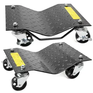 XtremepowerUS 2-Piece Auto Dolly Car Dolly Wheel Tire 12" x 16" Skate 3,000lbs with 4 Swiveling Casters for Enhanced Mobility