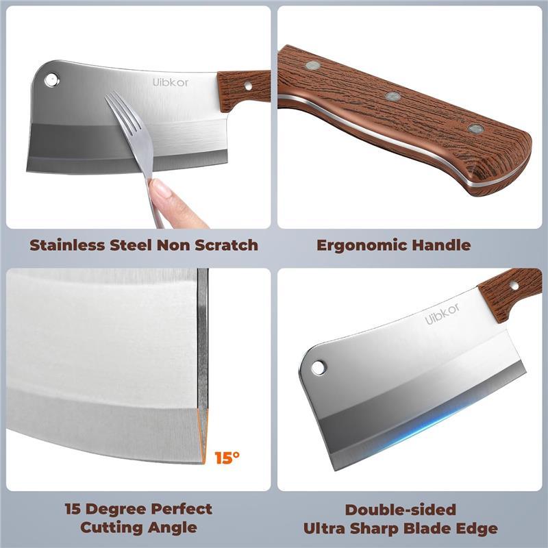 7 Inch Meat Cleaver Knife Professional Butcher Knife, Heavy Duty Bone Chopper