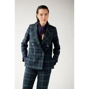 Charlie Jacket in Cotton Plaid Suiting