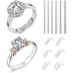 Ring Sizers for Loose Rings Ring Guards for Loose Rings Fit Any Rings, Invisible Ring Size Adjuster Never Sliding Off and Spinning (12 pcs)