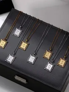 Letter Design Pendant Necklace, Fashion Jewelry for Party, Daily Clothing Decor, Trendy All-match & Exquisite Jewelry for Birthday Gift, Alphabet Detail Pendant