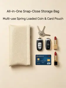 Genuine Leather Wallet, Ultra-Thin Coin & Jewelry Storage Pouch, Multi-Functional Eyeglass Bag, Portable Phone Organizer, All Seasons