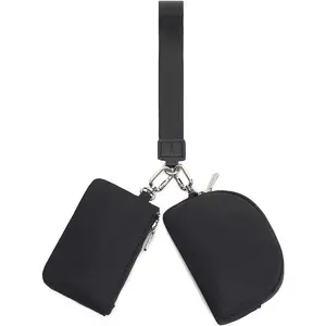 Mini Zip Wristlet Wallet Detachable Dual Pouch Purse With Coin Pocket Keychain For Women Daily Us