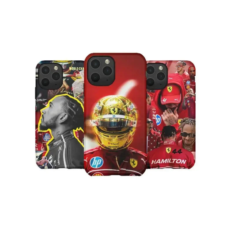 L-Lewis Hamilton Personalized Plaid Silicone Phone Shell, Team Protective Accessory - Compatible with iPhone 11-17 Pro Max/Plus Series, Samsung Galaxy S23-S25 Series